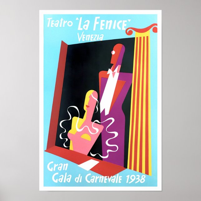 1938 Venedig La Fenice Theaterbesuch Poster (Vorne)