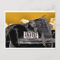 1938 Vintage Hudson Coupe Automobile Postkarte