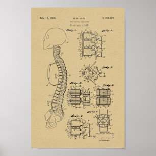 1938 Vintager Dorn-Modell-Patent-Kunst-Druck Poster