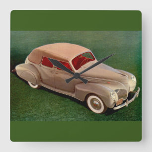 1939 Lincoln Zephyr Quadratische Wanduhr