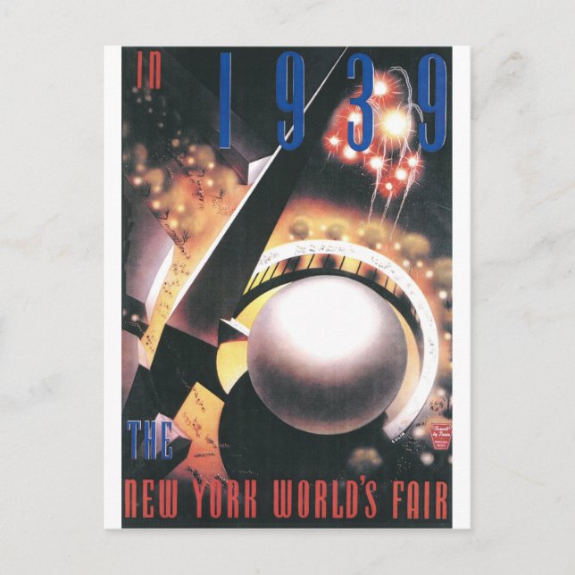 1939 New Yorker Weltmesse Postkarte (Vorderseite)