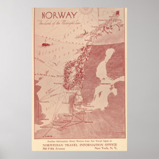 1939 Norwegisches Reisebüro NY Poster