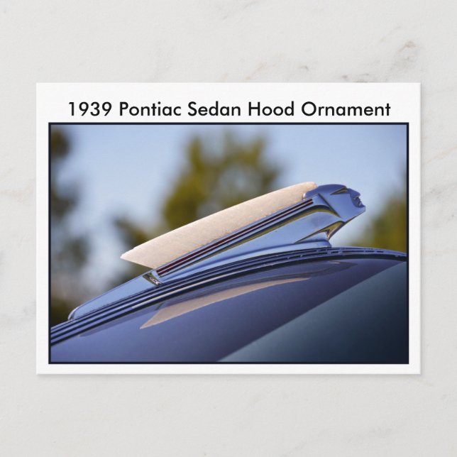 1939 Pontiac Sedan Hood Ornament Postkarte (Vorderseite)