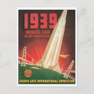 1939 Weltmesse San Francisco Bay Postkarte