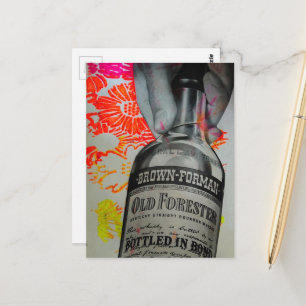 1939 Whisky in Bond abgefüllte Mixed-Media-Collage Postkarte