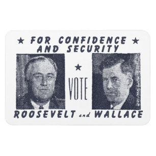 1940 Abstimmung Roosevelt + Wallace, grau Magnet