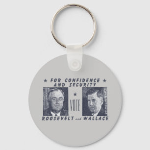 1940 Abstimmung Roosevelt + Wallace, grau Schlüsselanhänger
