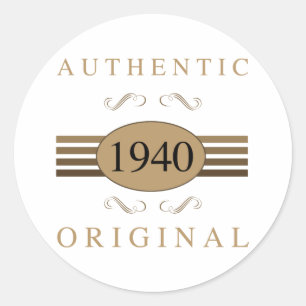 1940 Original 80. Geburtstag Runder Aufkleber