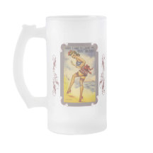 1940er Bade-Schönheit Lustiger Frostierter Bierkru