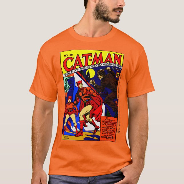 1940er Cat-Man Comic T-Shirt (Vorderseite)