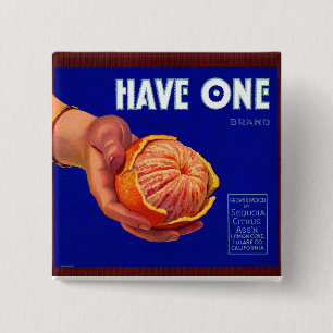 1940er haben ein orangefarbenes Katzenetikett Button