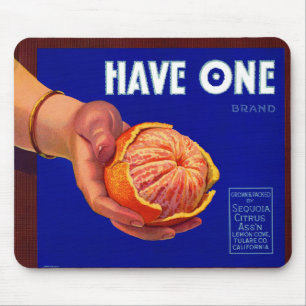 1940er haben ein orangefarbenes Katzenetikett Mousepad