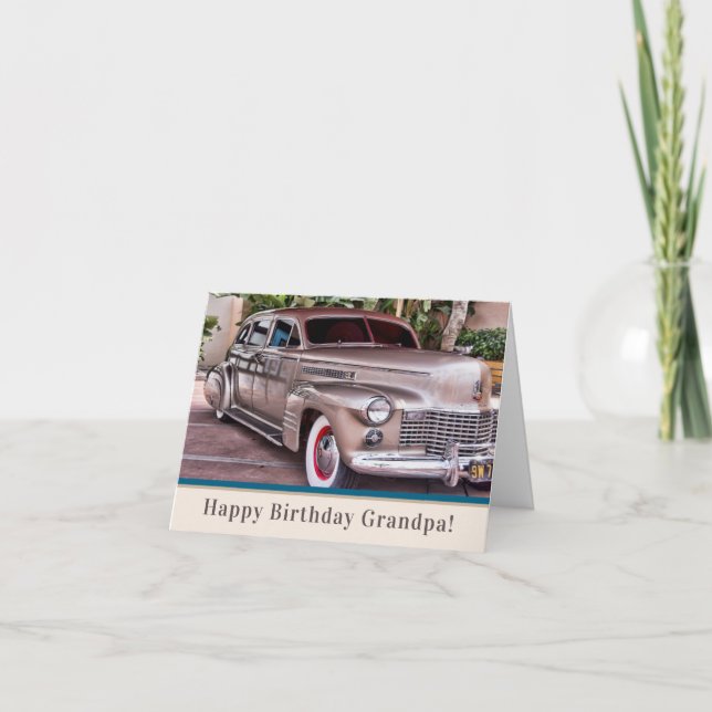 1940er Jahre Classic Cadillac Happy Birthday Opa Karte (Vorderseite)