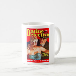 1940er JAHRE GRELLE DETEKTIV-MAGAZIN-COVER Kaffeetasse