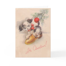 1940er Jahre Vintag ihre Weihnachtswelpen
