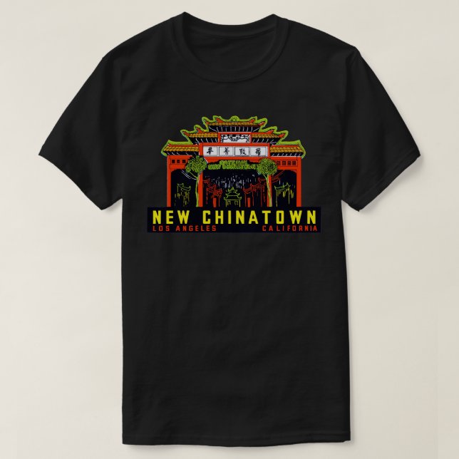 1940er New Chinatown Los Angeles Kalifornien T-Shirt (Design vorne)