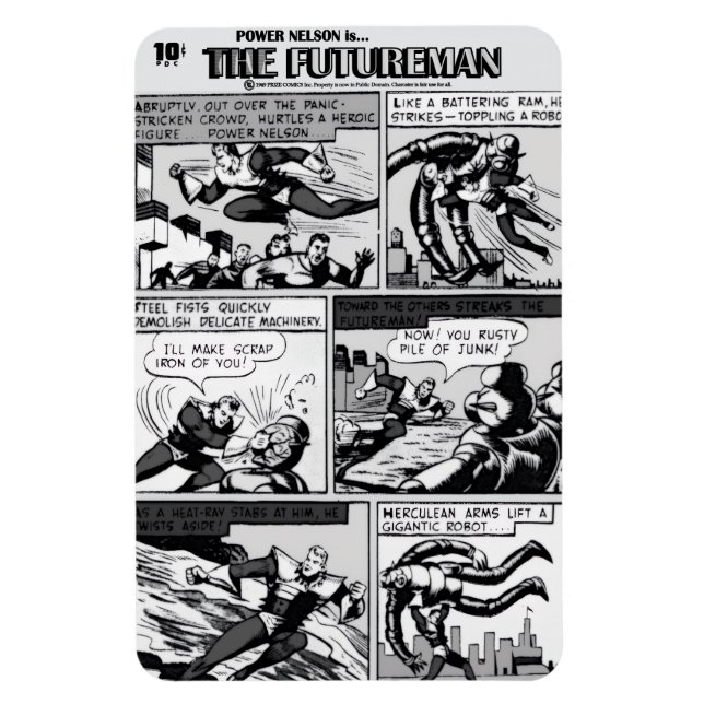 1940er The FUTUREMAN Comic Strip Flexible Magnet (Vertikal)