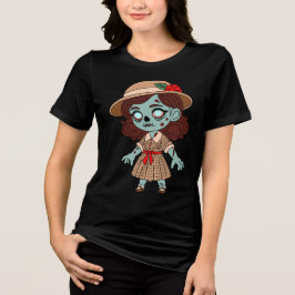 1940er Zombie Mädchen Tri-Blend Shirt