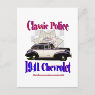 1941 klassische Polizei Chevrolet Postkarte
