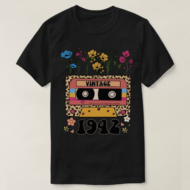 1942 Geburtstagsgeschenk Vintage Blume T-Shirt (Design vorne)