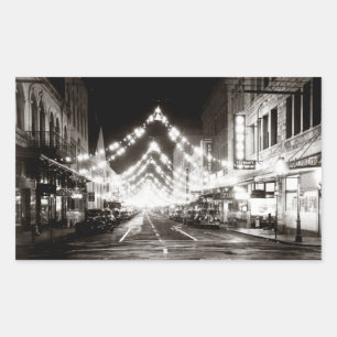 1942 Honolulus Fort Street bei Nacht Rechteckiger Aufkleber