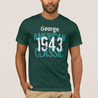 1943 American Classic Individuelle Name Aquamarin  T-Shirt
