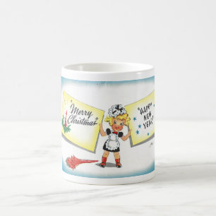 1943 KARTE "WEIHNACHTEN - NEUES JAHR" KAFFEETASSE