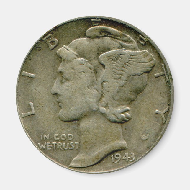 1943 US Mercure dime aimant obverse (Devant)