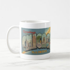 1944 Big Letter Chicago Postcard Kaffeetasse