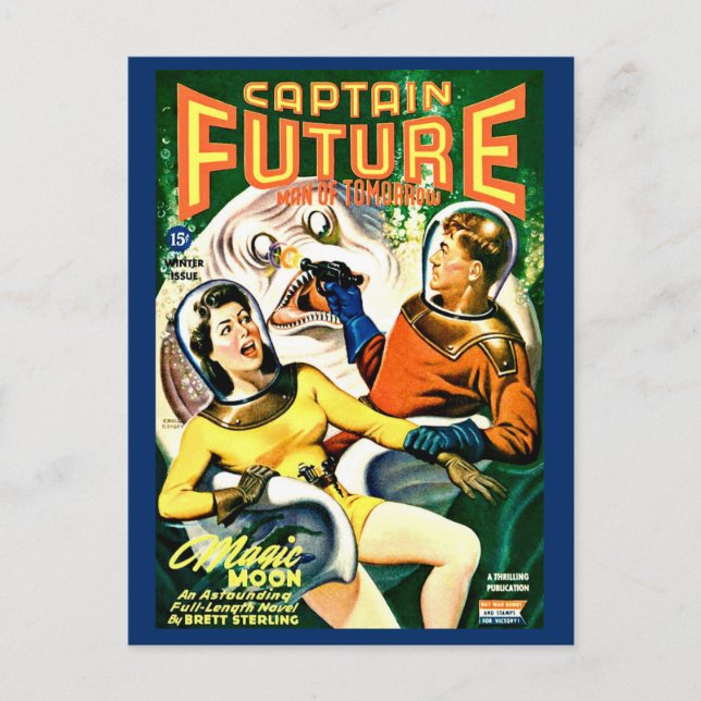 1944 Captain Future Cover Postkarte (Vorderseite)