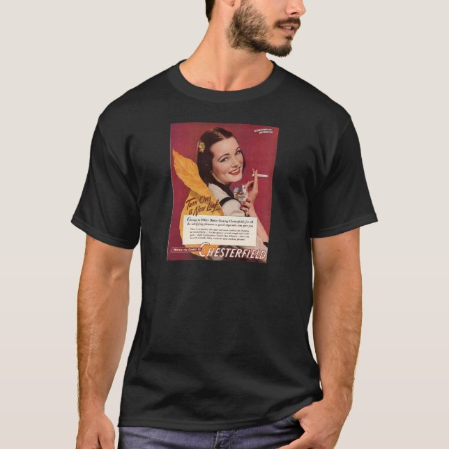1944 Chesterfield Zigaretten und mit hübscher Dame T-Shirt (Vorderseite)