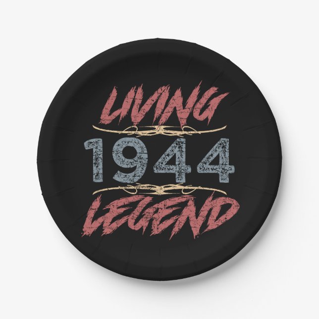 1944 Living Legend 80. Geburtstag Pappteller (Vorderseite)