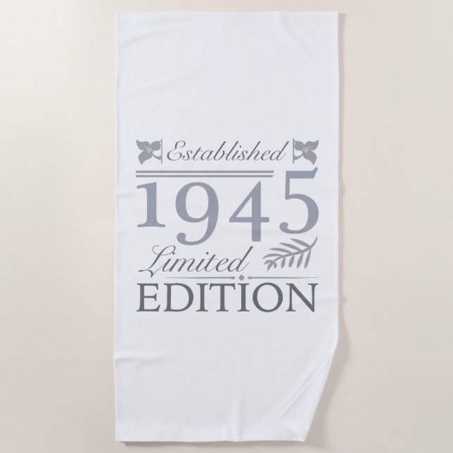 1945 Limited Edition 80. Geburtstag Strandtuch (Vorderseite)