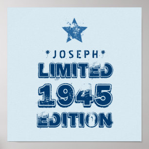1945 oder Any Year Birthday Limited Edition 70th V Poster