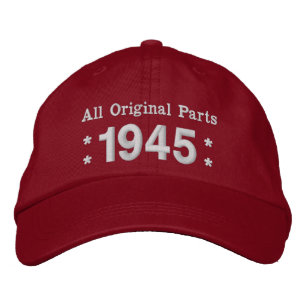 1945 oder jedes Jahr 70. Geburtstag A02 RED und WH Bestickte Baseballkappe