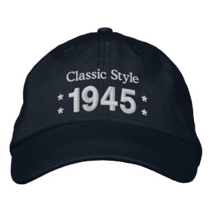 1945 oder jedes Jahr 70. Geburtstag A4 BLACK and W Bestickte Kappe