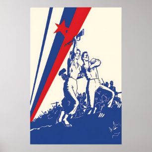 1945 Poster Jugoslawien Partizanski Arbeiter und