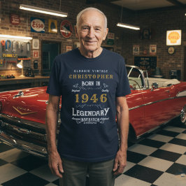 1946 Geburtstag Personalisiert Legendary Blue T-Shirt