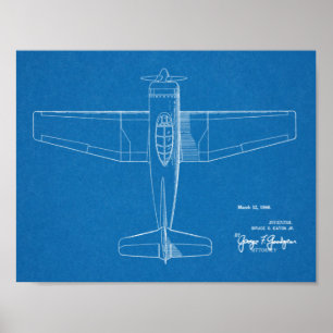 1946 Militärflugzeug-Patentart Zeichnend Druckausg Poster