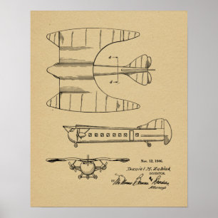 1946 Passenger Airplane Patent Art Drawing Print Poster