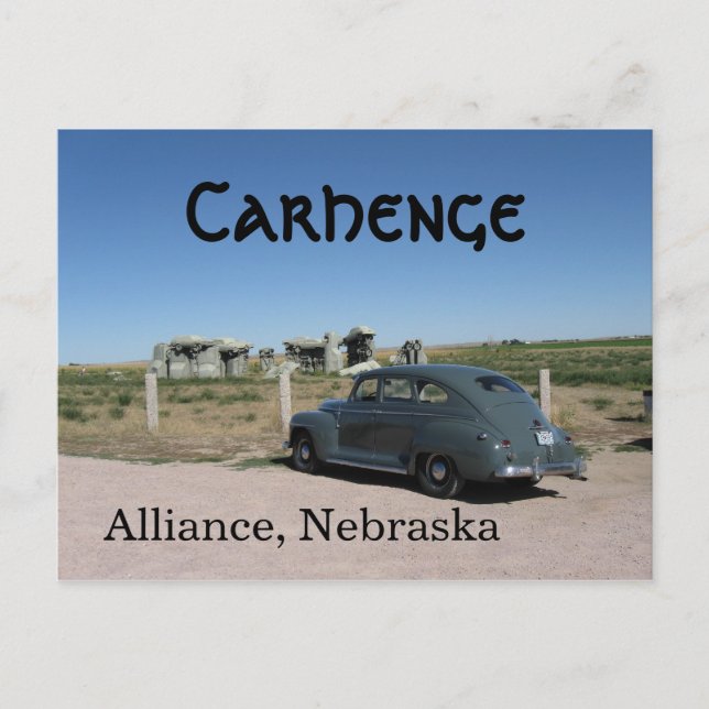 1946 Plymouth in Carhenge Postkarte (Vorderseite)