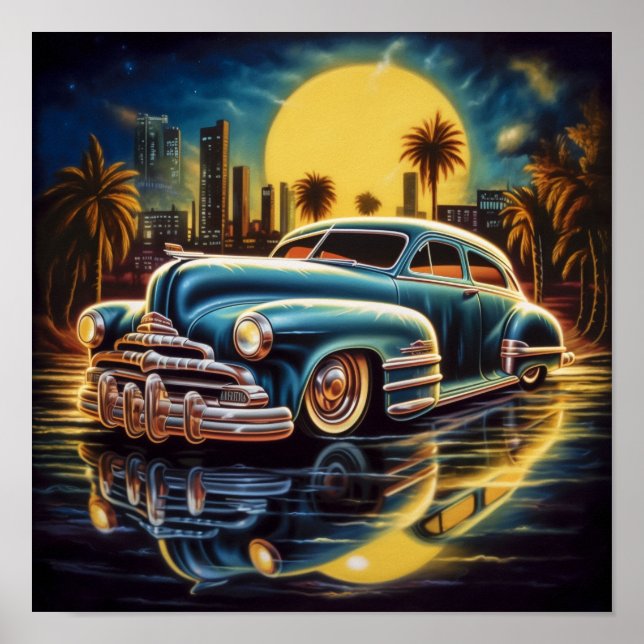 1947 Chevrolet Fleetline Lowrider Chevy Bomb Poster (Vorne)