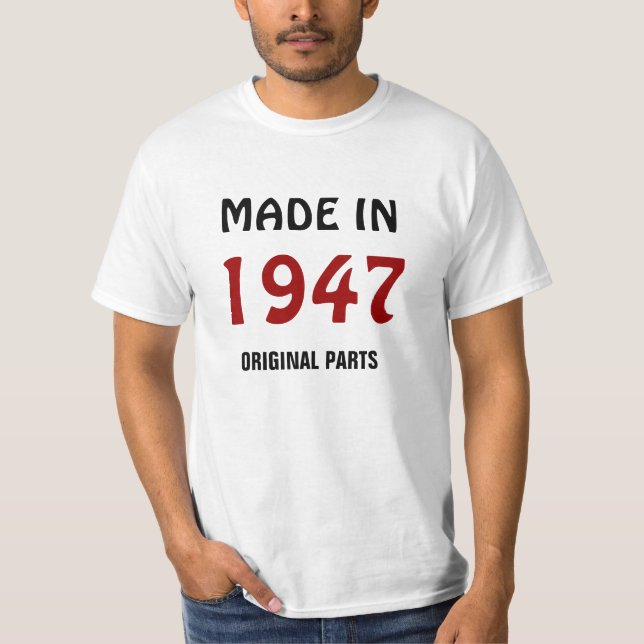1947 hergestellt, Originalteile, T - Shirt (Vorderseite)