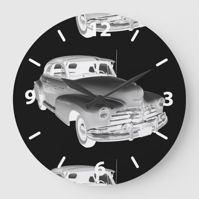 1948 Chevrolet Fleetmaster Antique Car Art Große Wanduhr (Vorderseite)
