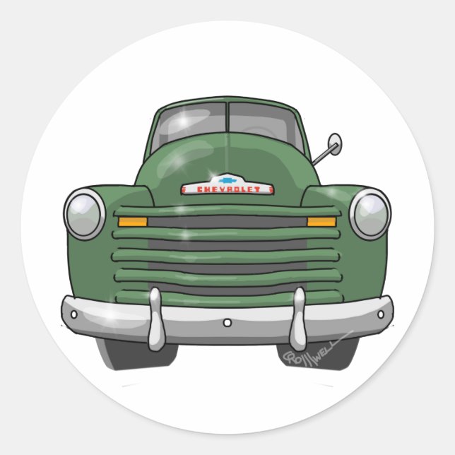 1948 Chevrolet Lieferwagen Truck Runder Aufkleber (Vorderseite)