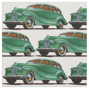 1948 grüner Austin Devon-Druck Stoff