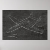 1948 Pusher Flugzeug Patent Art Zeichnend Print