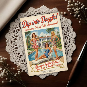 1948 Vintage Aqua Belle Badeanzug-Werbung Postkarte