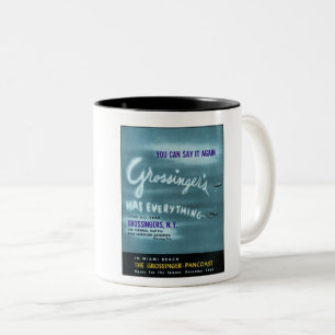 1949 GROSSINGER'S WERBUNG ZWEIFARBIGE TASSE
