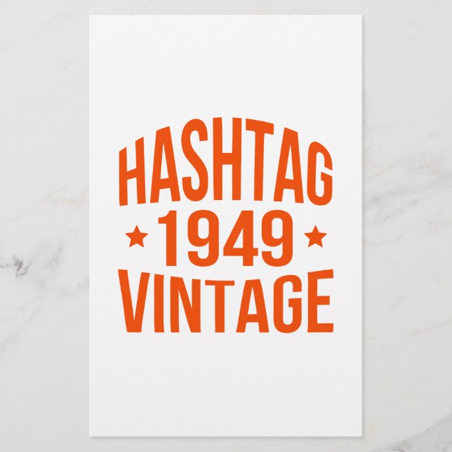 1949 Hashtag Vintag Briefpapier (Vorderseite)
